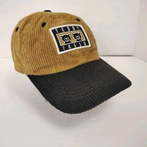 Teddy Fresh Hat Adult Brown Corduroy Two Teds Strap Back Baseball Cap Adjustable
